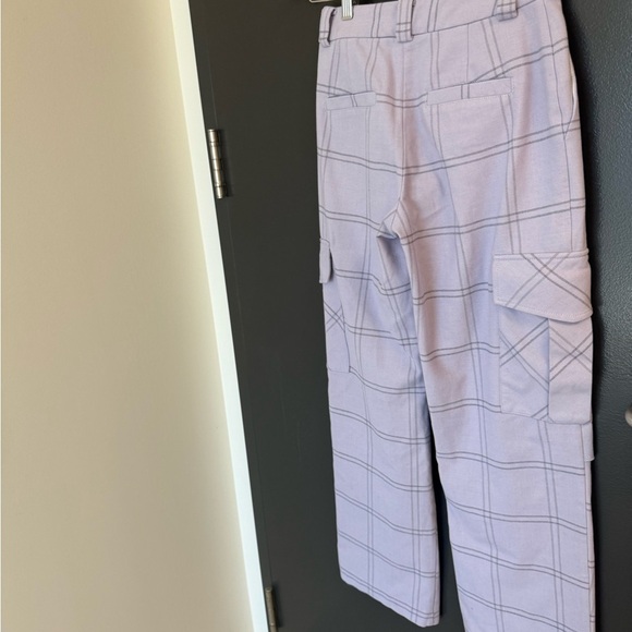 Sunday Best 0 EUC wool blend Lavender Checkered Cargo Pants wide leg/flare - Picture 12 of 13